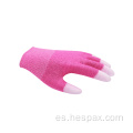 Guantes de trabajo de nylon de alta calidad Hespax PU Electrónico